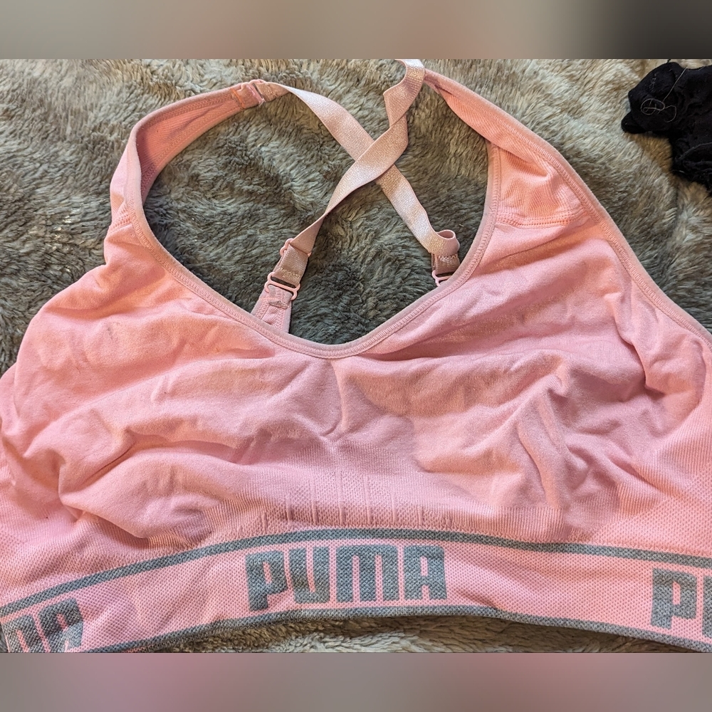 Pink puma sports bra.